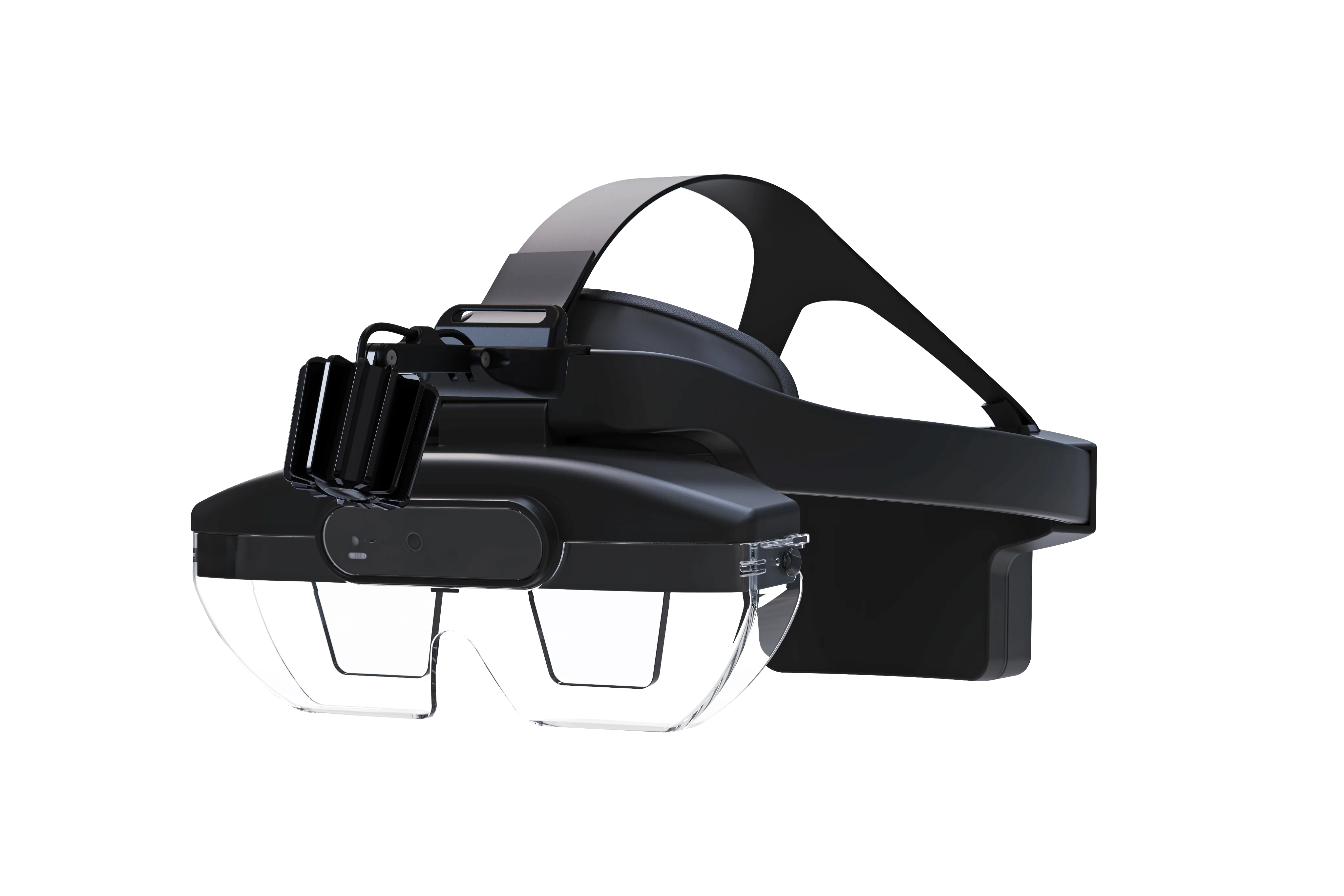 AR headset with an adjustable head strap