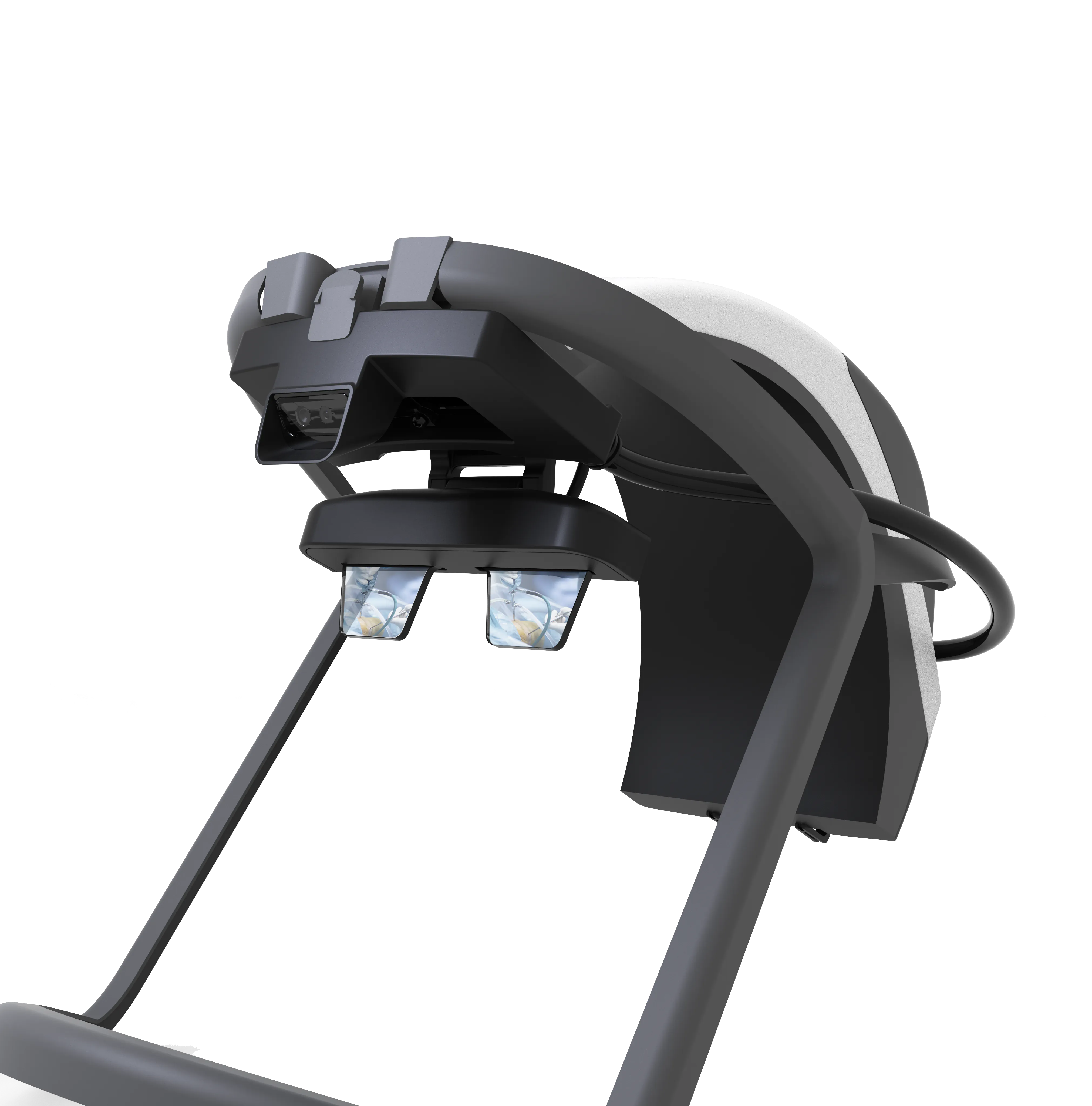 AR headset with a rear support frame