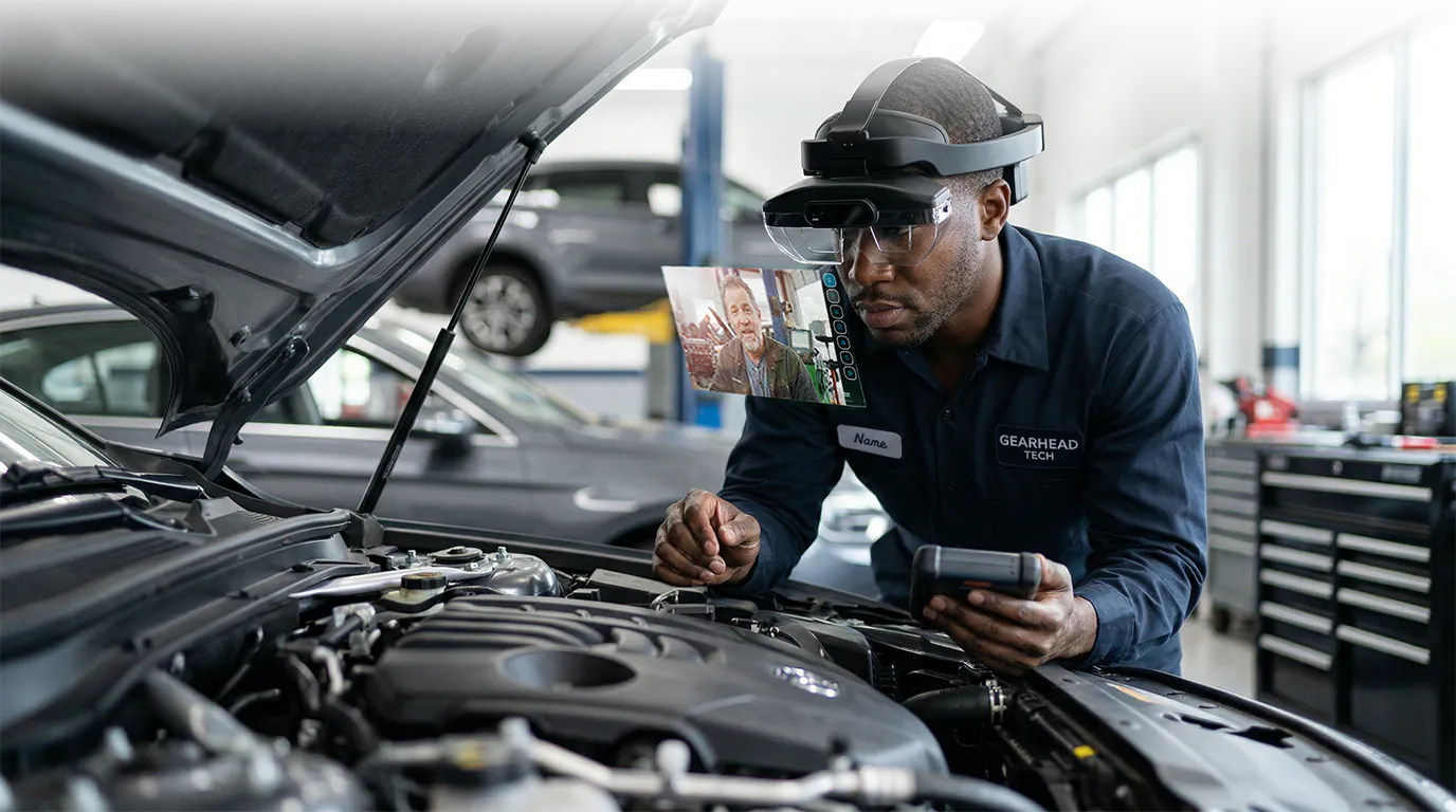 Field technician receiving remote expert assistance