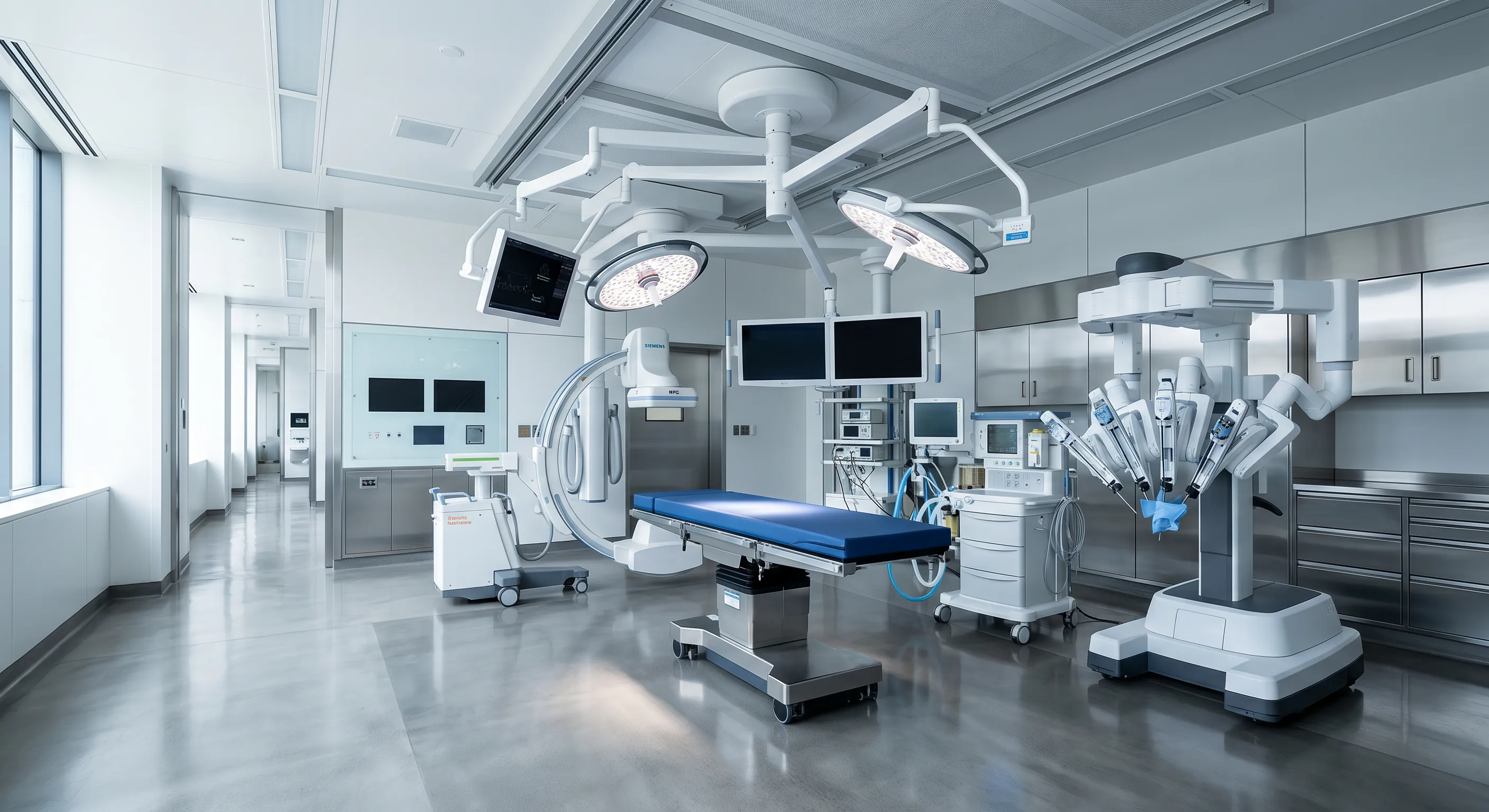 Modern clinical environment with medical equipment