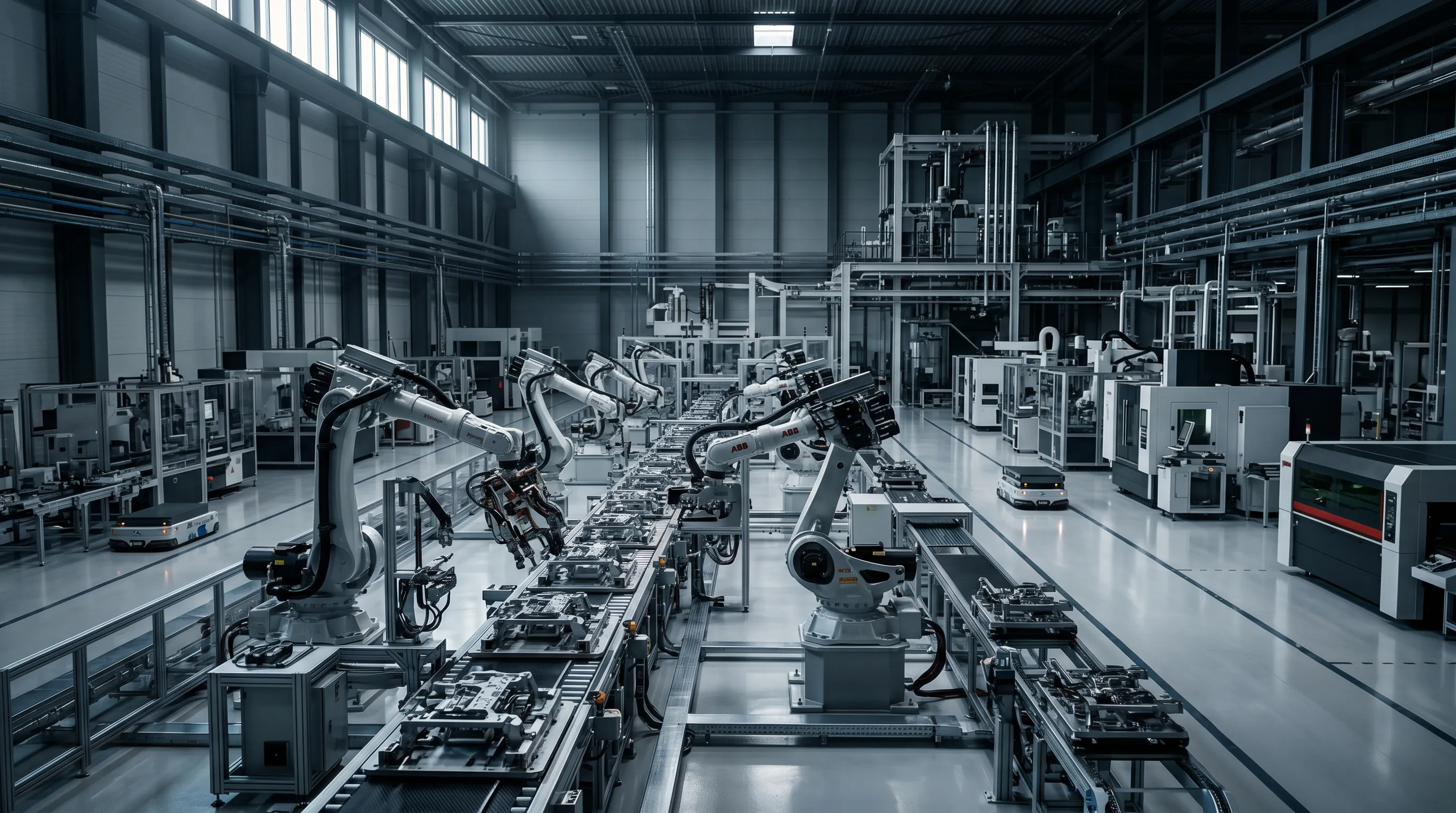 Advanced manufacturing facility with robotic production lines